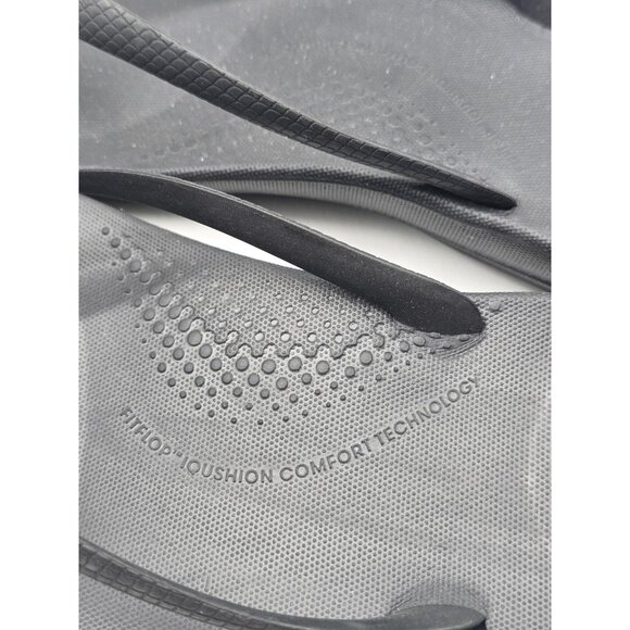 FitFlop Sandals Womens Size 7 Black IQushion Thong Flip Flop Comfort Shoes - Picture 6 of 11